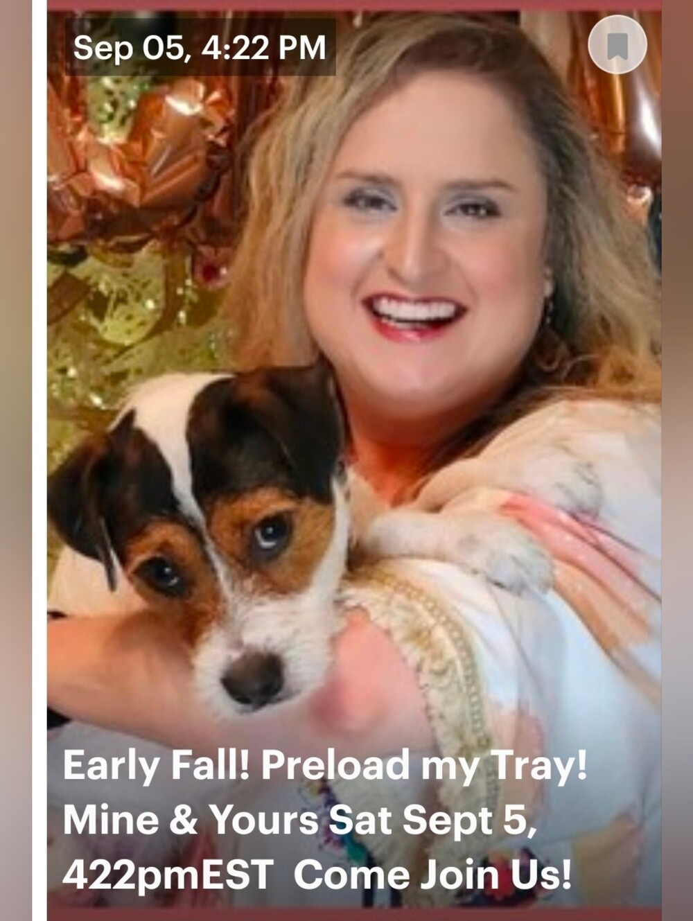 @bethybd LIVE Sat., Sept 5, 422pmEST EARLY FALL Mine&Yours Pre-load My Tray!